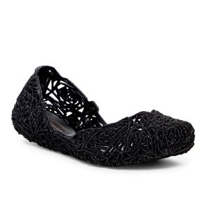 Melissa - Campana Black Sparkly Fitas Jelly Flat